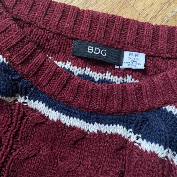 Slouchy, striped BDG sweater w/ elbow patches - Picture 3 of 4